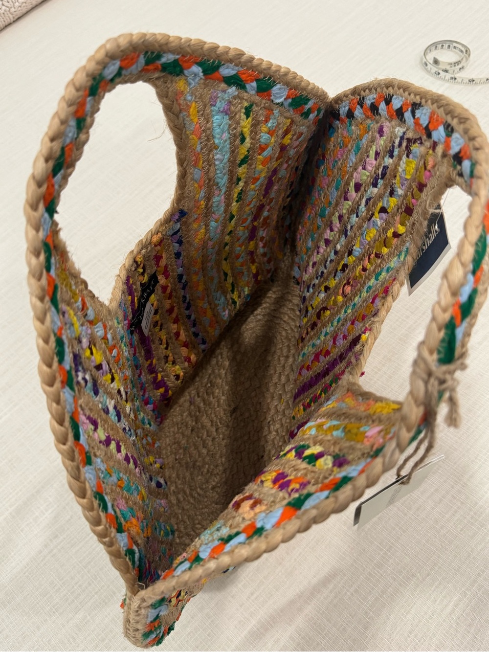 Multicolor Braided Straw Tote Bag - Women - Picture 3 of 8